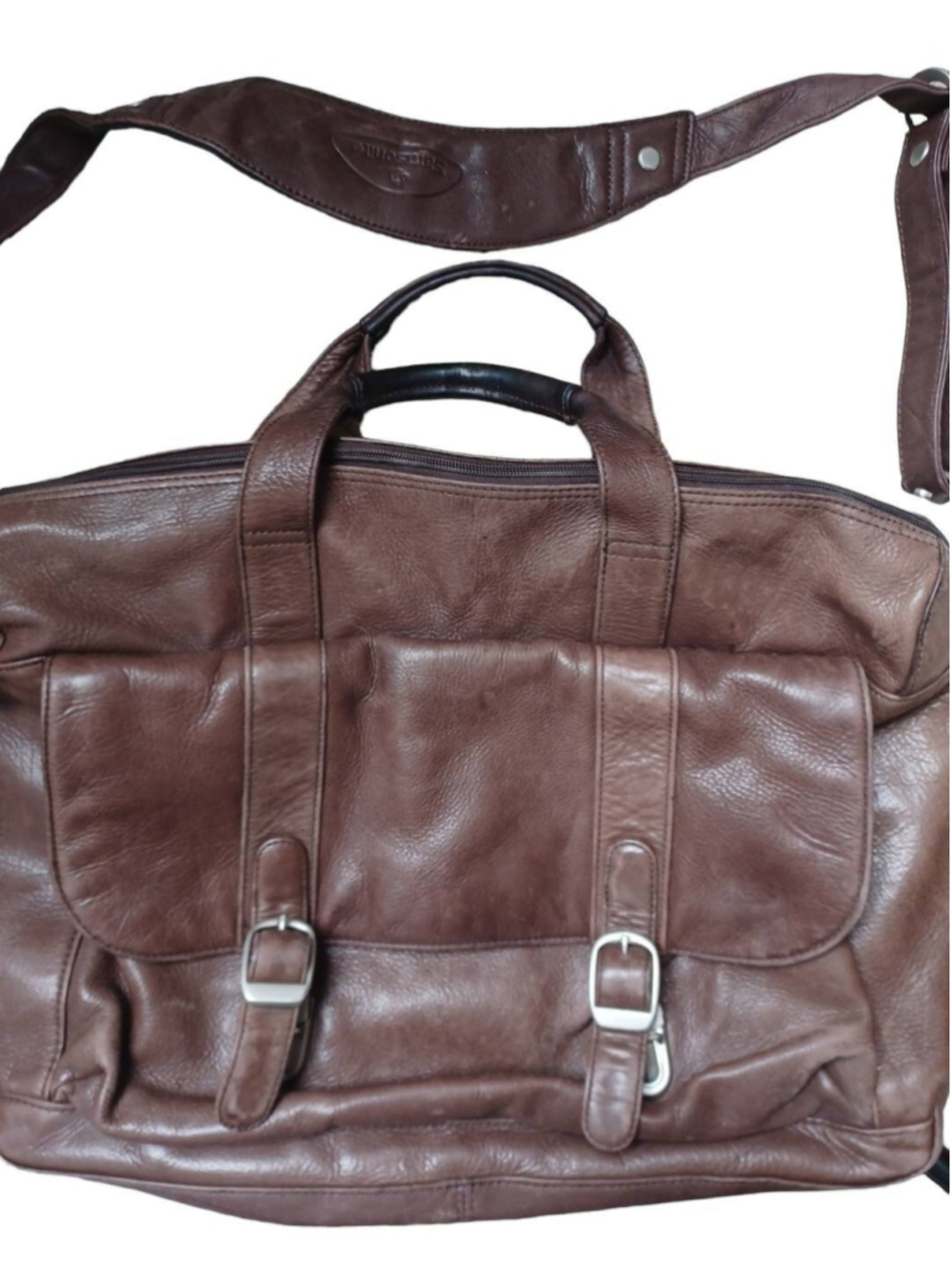 Samsonite vintage leather bag camera case or overnight bag